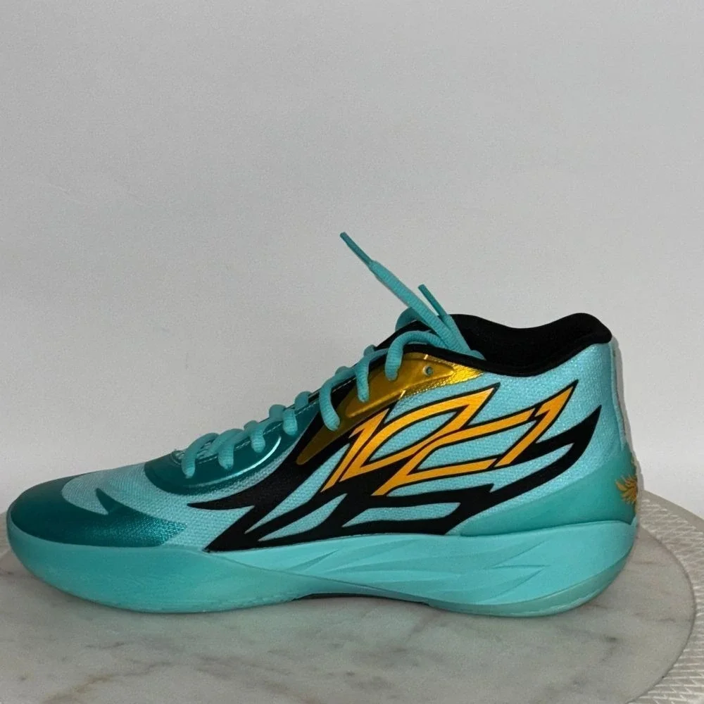 Puma La Melo Ball MB.02 Basketball Shoes Teal Sneakers New Men's Size 12